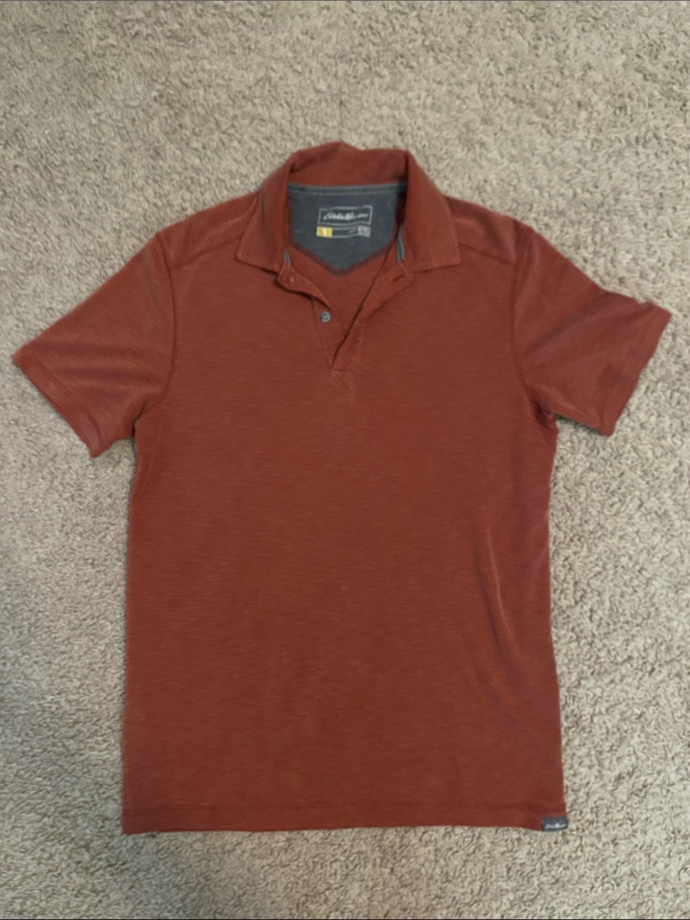 Eddie Bauer Men's Brick Red Polo Shirt Active Fit Size small